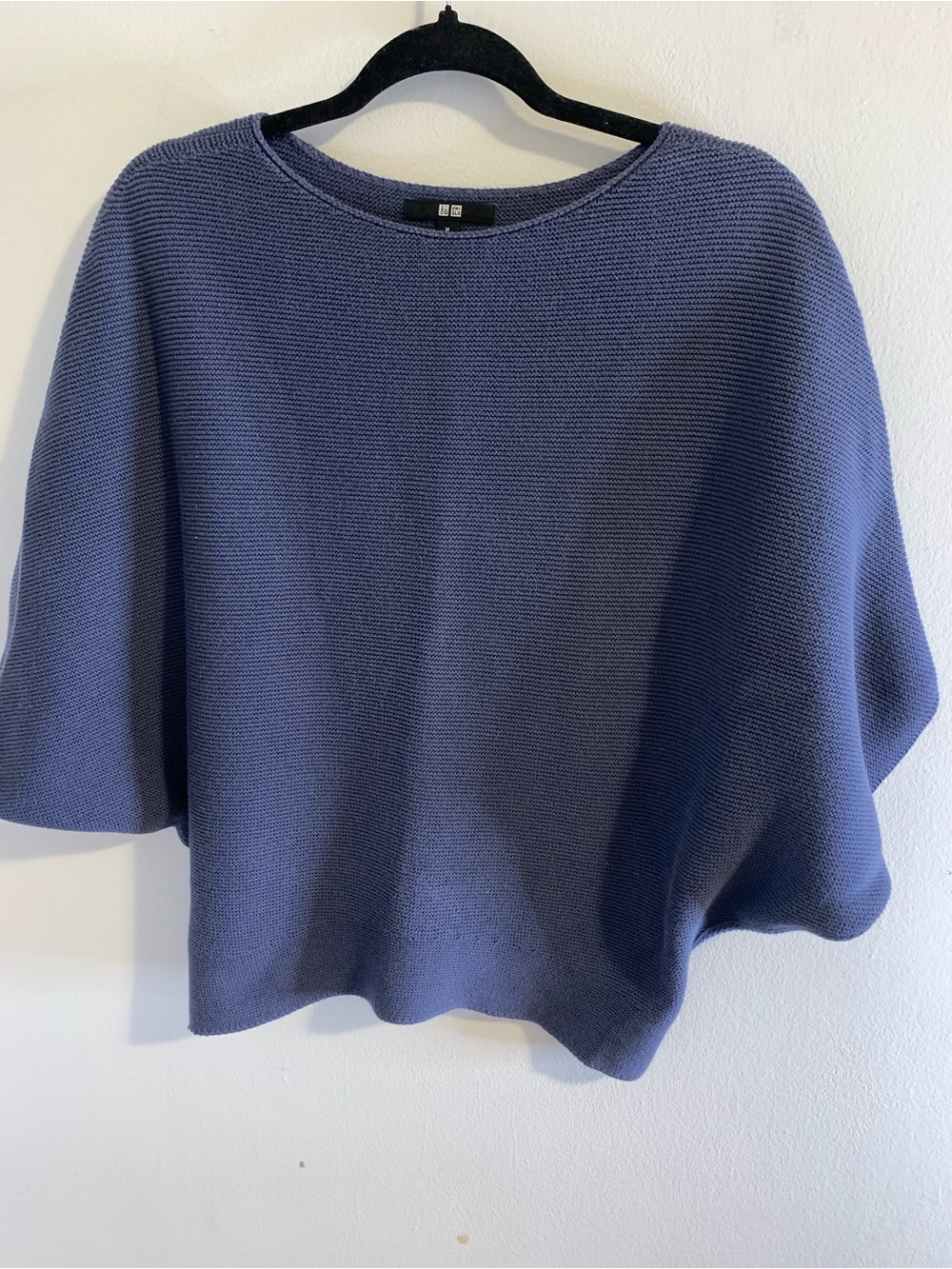 Uniqlo Women’s 3D Knit Cotton Dolman Sweater in Slate Blue